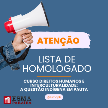 Lista homologada de "Direitos Humanos e Interculturalidade: a Questão Indígena em Pauta"