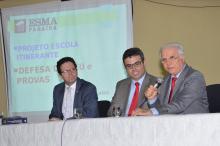 Pres. Marcos Cavalcanti e os magistrados Kéops Vasconcelos e Hugo Gomes