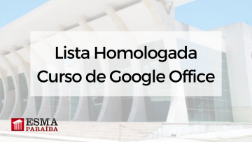 Lista homologada do curso de Google Office