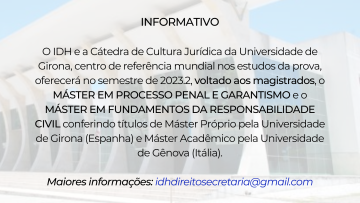 Informativo de curso realizado pelas Universidades de Gênova e Girona