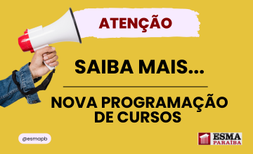 Nova Programação de Cursos do Mês