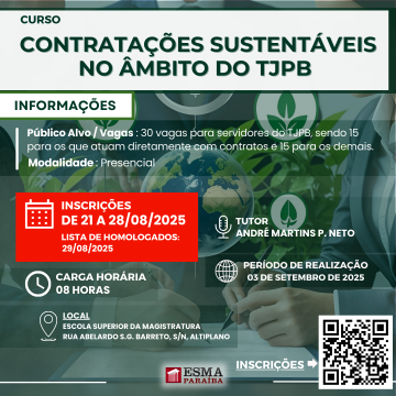 CONTRATAÇÕES SUSTENTÁVEIS NO ÂMBITO DO TJPB